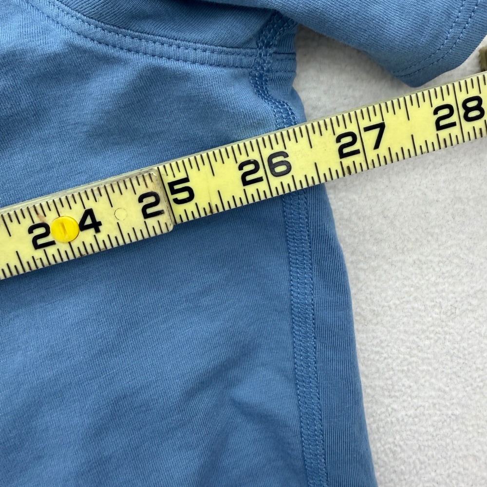 Lululemon Back In Action Short Sleeve Tee Womens 14 Blue Pima Cotton Relaxed Fit - Picture 6 of 7